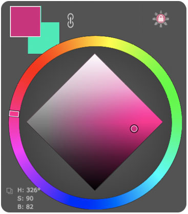 MagicPicker color wheel in HUD mode / Adobe Photoshop and Illustrator MagicPicker color wheel in HUD mode / Adobe Photoshop and Illustrator