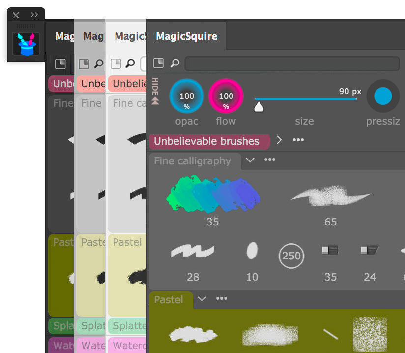 MagicSquire 1 with brush grouping MagicSquire 1 with brush grouping