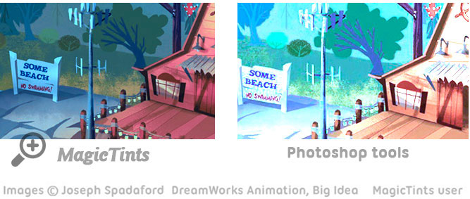 Comparison of MagicTints color matching and Photoshop