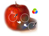 Compose the true color of shade in two clicks on canvas Compose the true color of shade in two clicks on canvas
